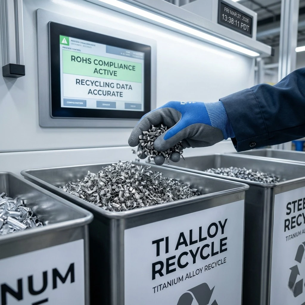 metal material recycling process supporting compliance and controlled machining operations